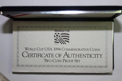 1994-P/S US Mint World Cup Commem  90% Silver $1 & Clad 50c PF NO BOX  (NUM6842) - Image 1 of 4