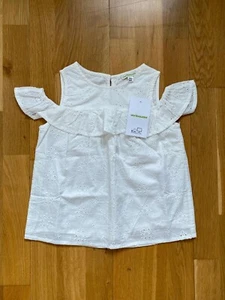 NEU: Shirt VERTBAUDET Bluse Sommer (NP: 30€) Lochmuster bestickt, Weiß, Gr. 110 - Bild 1 von 1