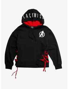 NWT Her Universe Marvel Black Widow Lace-Up Girls Hoodie Plus Size XS