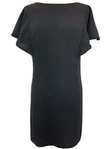 NWT's LOFT Black Flutter Sleeve Dress sz 10 L $89 - Picture 1 of 7
