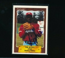 1990 Reading Phillies Procards #1225 KIM BATISTE signed autograph deceased SWSW6
