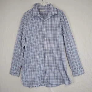Hickey Freeman Shirt Mens 17-17.5 34/35 Classic Fit Button Up Plaid Long Sleeve - Picture 1 of 6