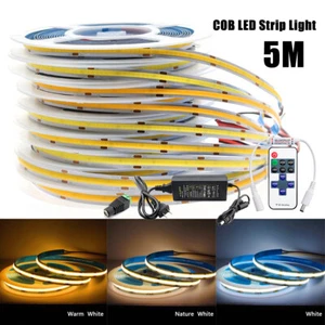 12V COB LED Strip Lights Super Bright Warm Cool White Flexible Car TV Back Light - Picture 1 of 18