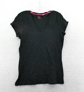 SO XL Girls Shirt Black Knit VNeck Preppy Short Sleeve Casual Pullover Youth Top - Picture 1 of 9