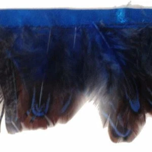 Recorte de plumas de faisán de almendra por metro - azul real - Imagen 1 de 1