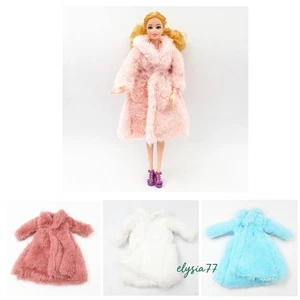 Ropa para muñeca escala 1/6 moda abrigo de piel rosa invierno vintage pequeños accesorios - Imagen 1 de 10