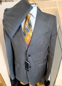 NUEVO ZANETTI Traje Talla 36R Pantalones 30 x UNF Gris 2 Botones Hecho en Italia 100% Lana Nuevo con Etiquetas - Imagen 1 de 19