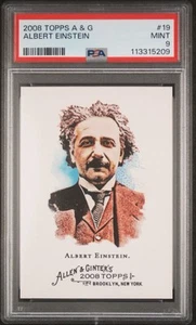 2008 Topps Allen & Ginter ALBERT EINSTEIN Rookie Card #19 - GRADED PSA 9 MINT - Picture 1 of 3