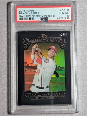PSA 10 ~ 2015 Topps Baseball Gallery of Greats #GG-18 Bryce Harper SP GOLD #/99 - Image 1 of 3