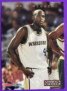 1993-94 NBA Hoops Admiral's Choice Chris Webber #AC5 Rookie RC HOF - Picture 1 of 2