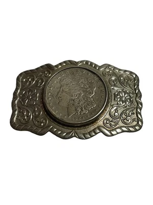 Antigua hebilla de moneda de dólar Morgan de plata de 1921 Foto 1 de 4