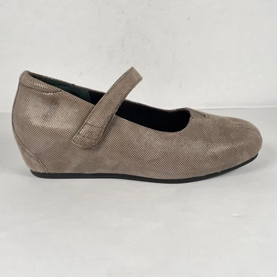 Ziera Shoes Womens Size 36 Wide Taupe Leather Mary Jane Comfort Low Wedge Casual - Image 1 of 4