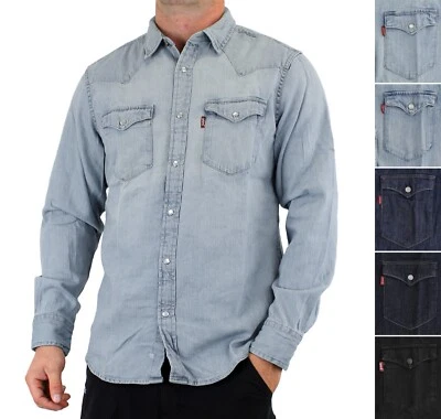 Levi's Men's Western Shirt 3LYLW234 Barstow Regular/Big+Tall Red Tab Denim Shirt - Image 1 of 4