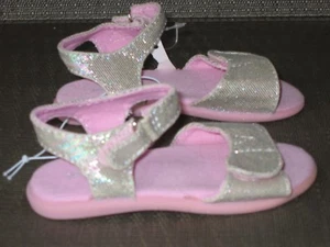 Sandalias de tela rosa irridiscente talla 6 nuevas con etiquetas Jumping Beans niñas pequeñas hk lp adj - Imagen 1 de 3