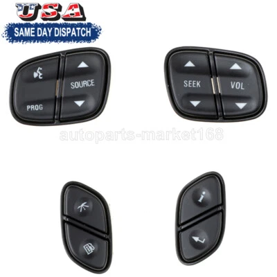 4Pcs Steering Wheel Switch Control Buttons For Chevy Silverado 1500 GMC Sierra - Image 1 of 4