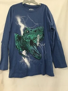 New Oshkosh Dinosaur Boys Shirt Top Blue Long Sleeve many sizes - Picture 1 of 4