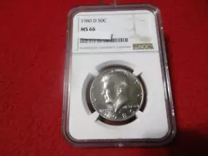 1980-D Kennedy halber Dollar. NGC MS 66 #MF-T3268 - Bild 1 von 2