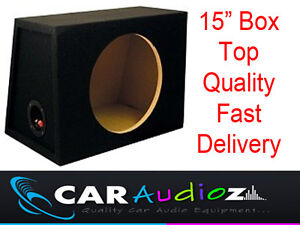 15" Inch 38cm Single Sealed Black Carpeted Car Subwoofer MDF Box Bass Enclosure