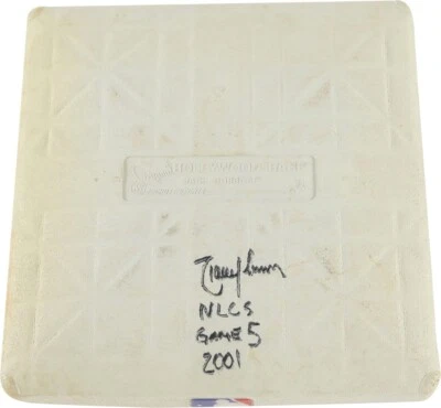 Randy Johnson Signed 2001 NLCS Game 1 Game Used Base Steiner & MLB Authentic - Image 1 of 4