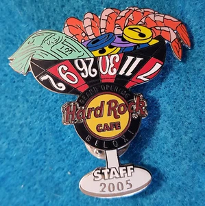 BILOXI GRAND OPENING STAFF SHRIMP COCKTAIL ROULETTE GLASS Hard Rock Cafe PIN LE - Picture 1 of 1