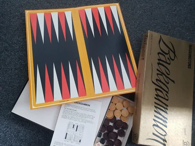 Vintage House Of Games Backgammon Wooden Tiles Waddingtons 1973 - Image 1 of 2