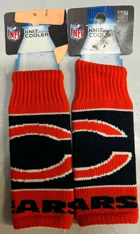Chicago Bears NFL Knit Bottle Cooler Set of 2 Cover