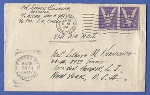 1944 WWII Censored Cover APO 921, pair #905 Airmail from Darwin, Australia - Picture 1 of 2