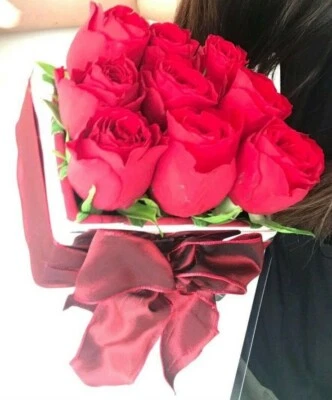 Vase Blumen Rosen Quadrat Topf Deko Chrom Spiegel - Bild 1 von 4