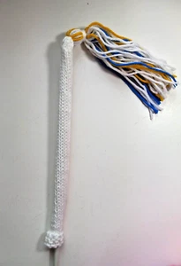 ALIGNMENT STICK COVER. White with blue, gold white tassel 12" LONG - Picture 1 of 1