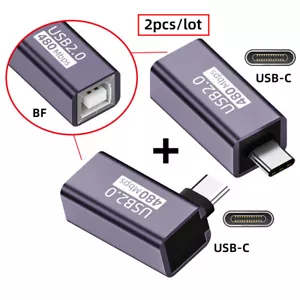 USB 2.0 to USB 2.0 Type B Printer Connector Adapter for Disk Scanner 2Pcs/Set - Picture 1 of 9