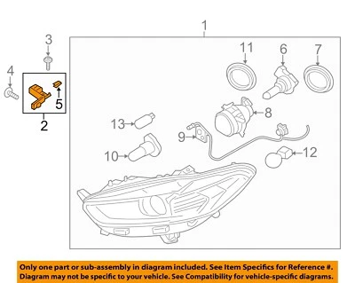 Componentes de faros Ford OEM 13-20 Fusion - Soporte de conjunto de faros DS7Z13A004A Foto 1 de 3