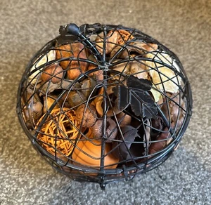 Metal Pumpkin Wire Decor Nice Unused - Picture 1 of 11