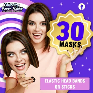 30 Personalised Photo Face Masks Party Accessory For Hen Parties Stag Birthdays - Picture 1 of 11