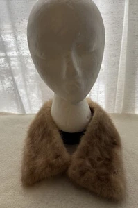 Vtg Detachable Light Brown Genuine Mink Collar 25” L - Picture 1 of 14