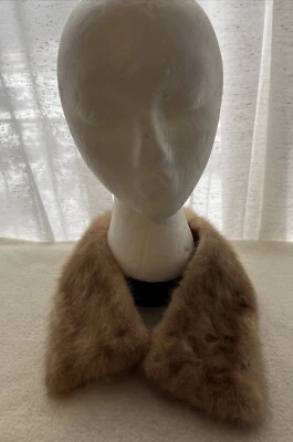 Vtg Detachable Light Brown Genuine Mink Collar 25” L - Image 1 of 4