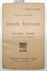 George Sand Pages Choisies Des grands écrivains Armand Colin 1919 - Imagen 1 de 5
