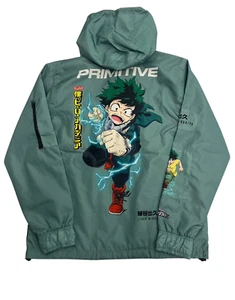 Primitive x My Hero Academia Men's Izuki Midoriya Anorak Jacket NWT Large - Picture 1 of 5