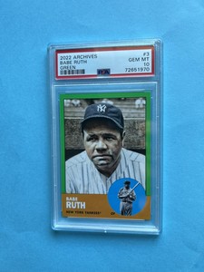 2022 Topps Archives 10/125 Green #3 Babe Ruth PSA 10 POP 1
