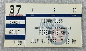 MiLB 1998 07/04 Oklahoma Redhawks at Iowa Cubs Minor League Baseball Ticket - Picture 1 of 1
