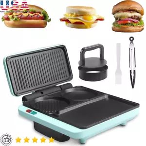 3 in 1 Breakfast Sandwich Maker Nonstick Electric Griddle Grill W/ Accessories - Picture 1 of 6