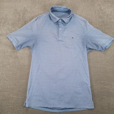 Camisa Vineyard Vines para mujer polo a rayas golf atlética manga corta azul talla XS Foto 1 de 4