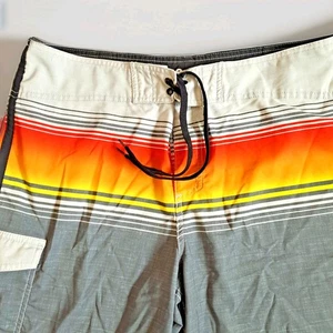 Mossimo Supply Co. Men’s 35 Board Shorts Gray Orange Drawstring Swim Surf Trunk - Picture 1 of 8