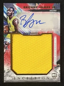 Parche Jumbo 2024 Topps Inception Bronny James Novato Jugador Automático Usado 75/75 RPA - Imagen 1 de 2