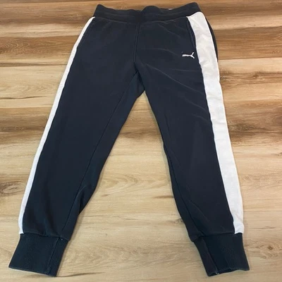 Puma Sweatpants Womens Large Black White Athletic Casual Joggers Gym Activewear - Image 1 of 4