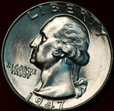 Uncirculated 1947-D Denver Mint Silver Washington Quarter - Image 1 of 2