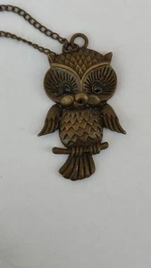 Vintage Chain Bronze Jewelry Pendant Owl Long Chain Pendant for Girls & Women - Picture 1 of 4