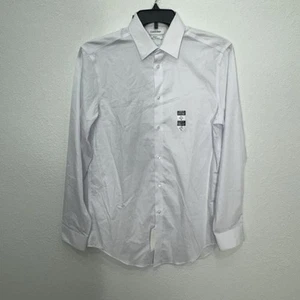 Calvin Klein Long Sleeve Dress Shirt Men’s Size 15 1/2 32-33 M Basic White Flaw- - Picture 1 of 17