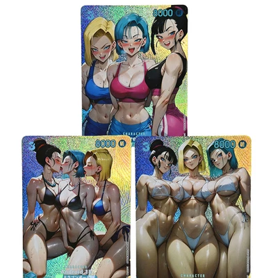 3×Android 18 Doujin Card Dragon Ball Lazuli Goddess Stroy Waifu Custom DIY - Image 1 of 4