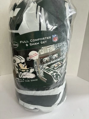 Disney NFL New York Jets Full Comforter Sham Set Youth Kids Green Bedding New - Image 1 of 4