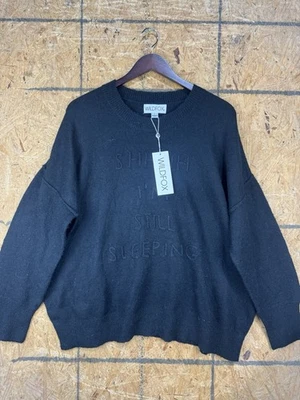 Suéter Wildfox de gran tamaño bordado aún durmiendo negro grande Foto 1 de 4